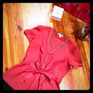 Coral Ann Taylor blouse with sleeves